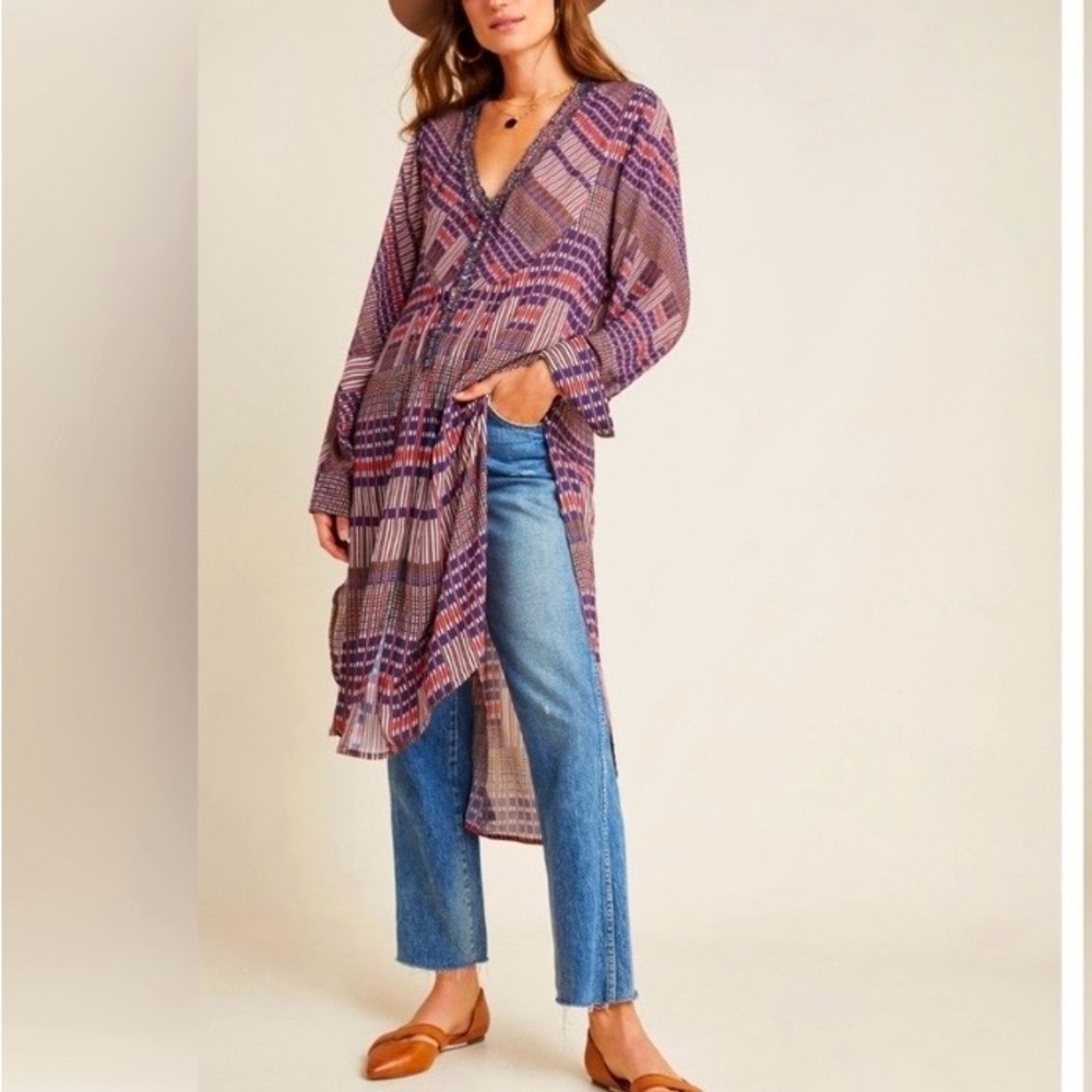 Anthropologie Bl-nk London Patterned Tunic Top